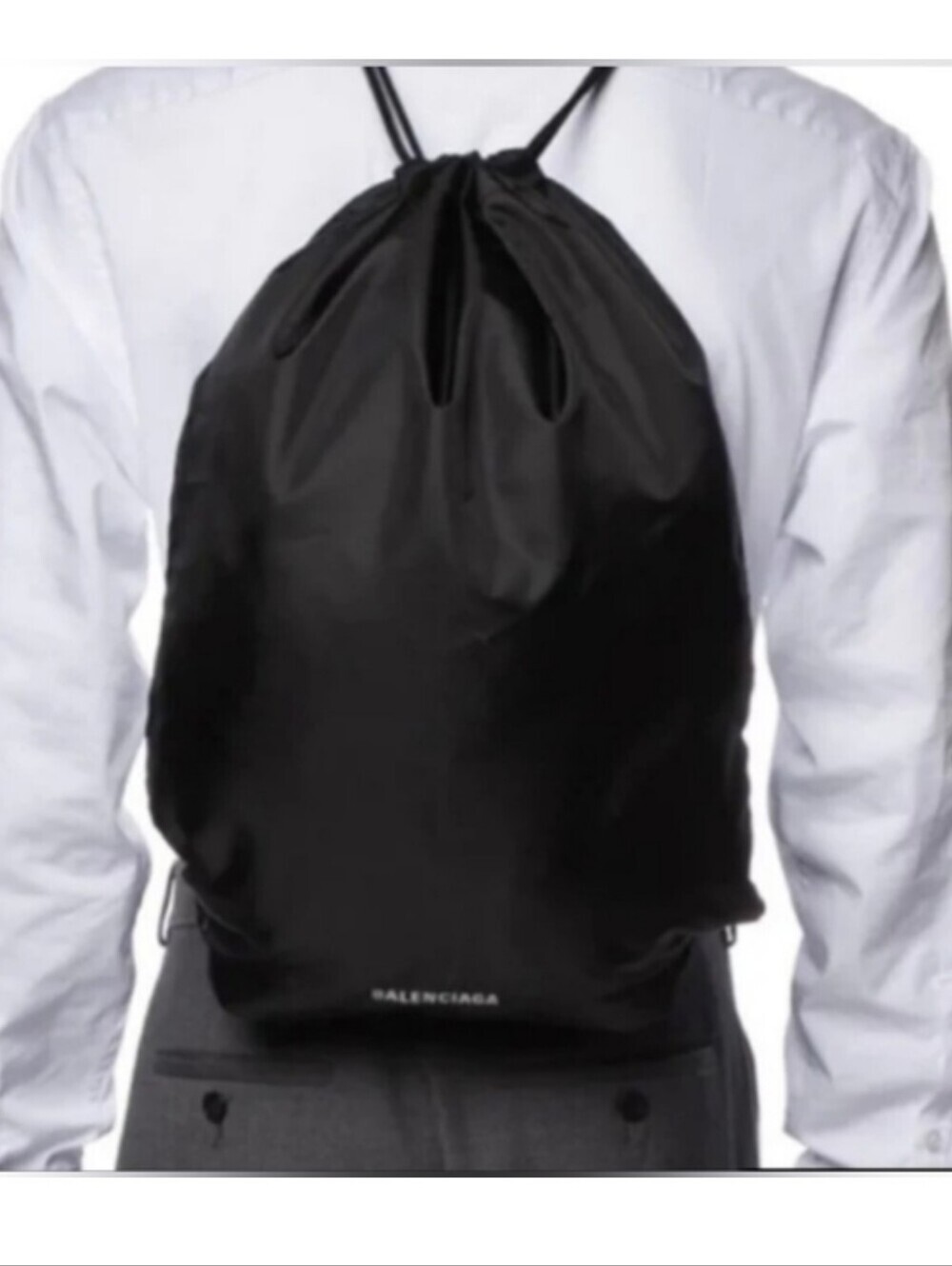 NWT Balenciaga Black EXPLORER Drawstring Backpack Sz 19.5 X 14 Inch